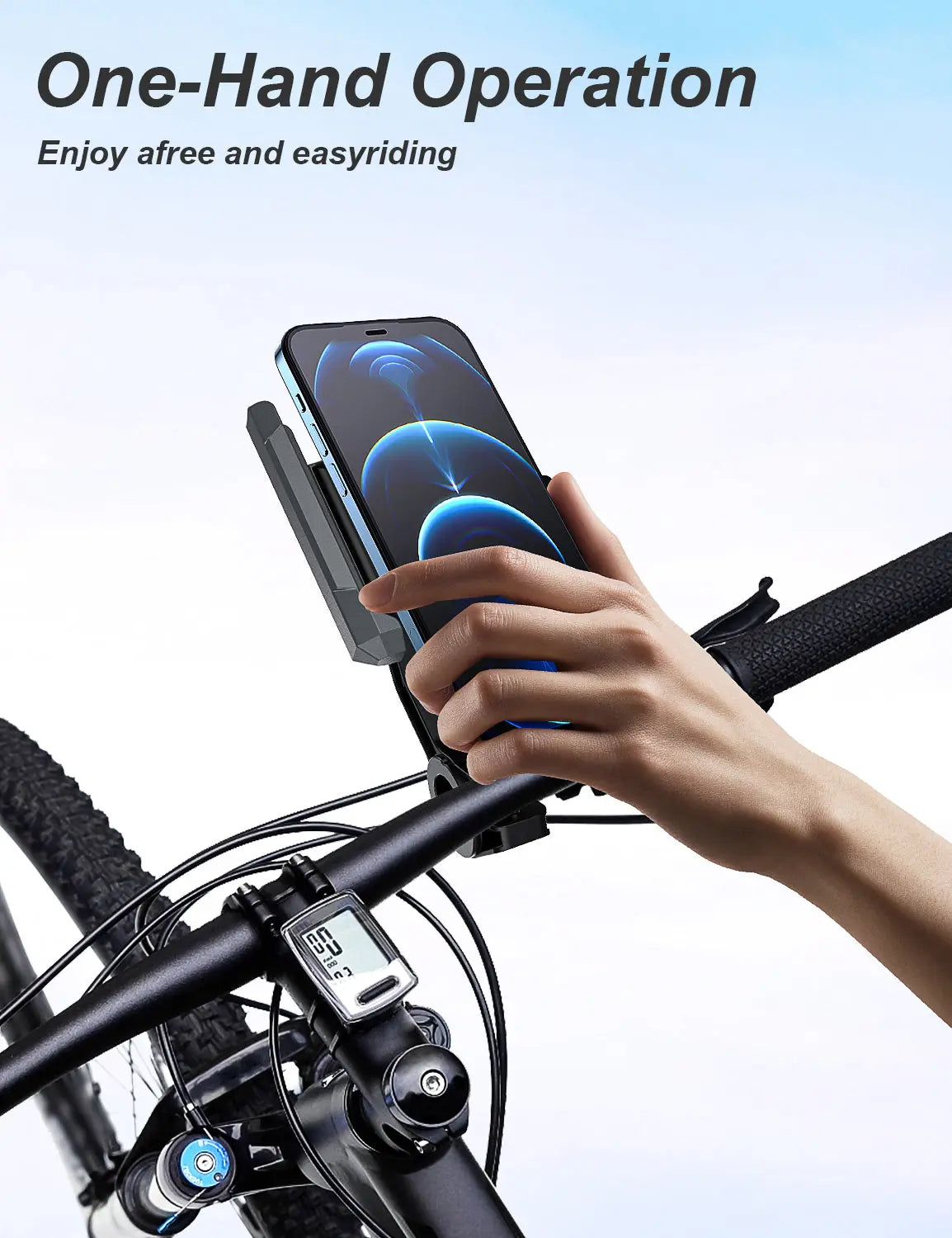 Electric bicycle mobile phone holder