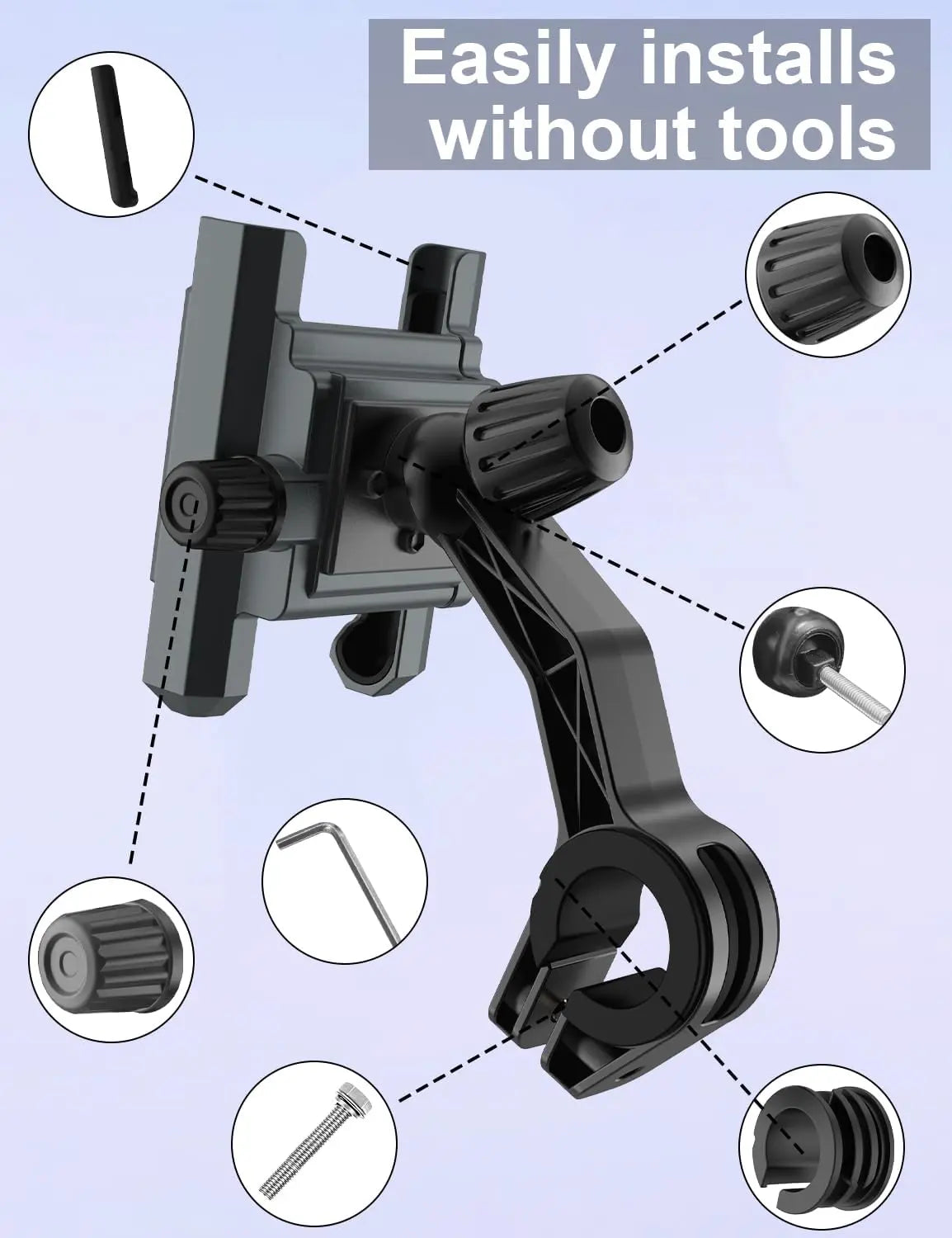 Electric bicycle mobile phone holder