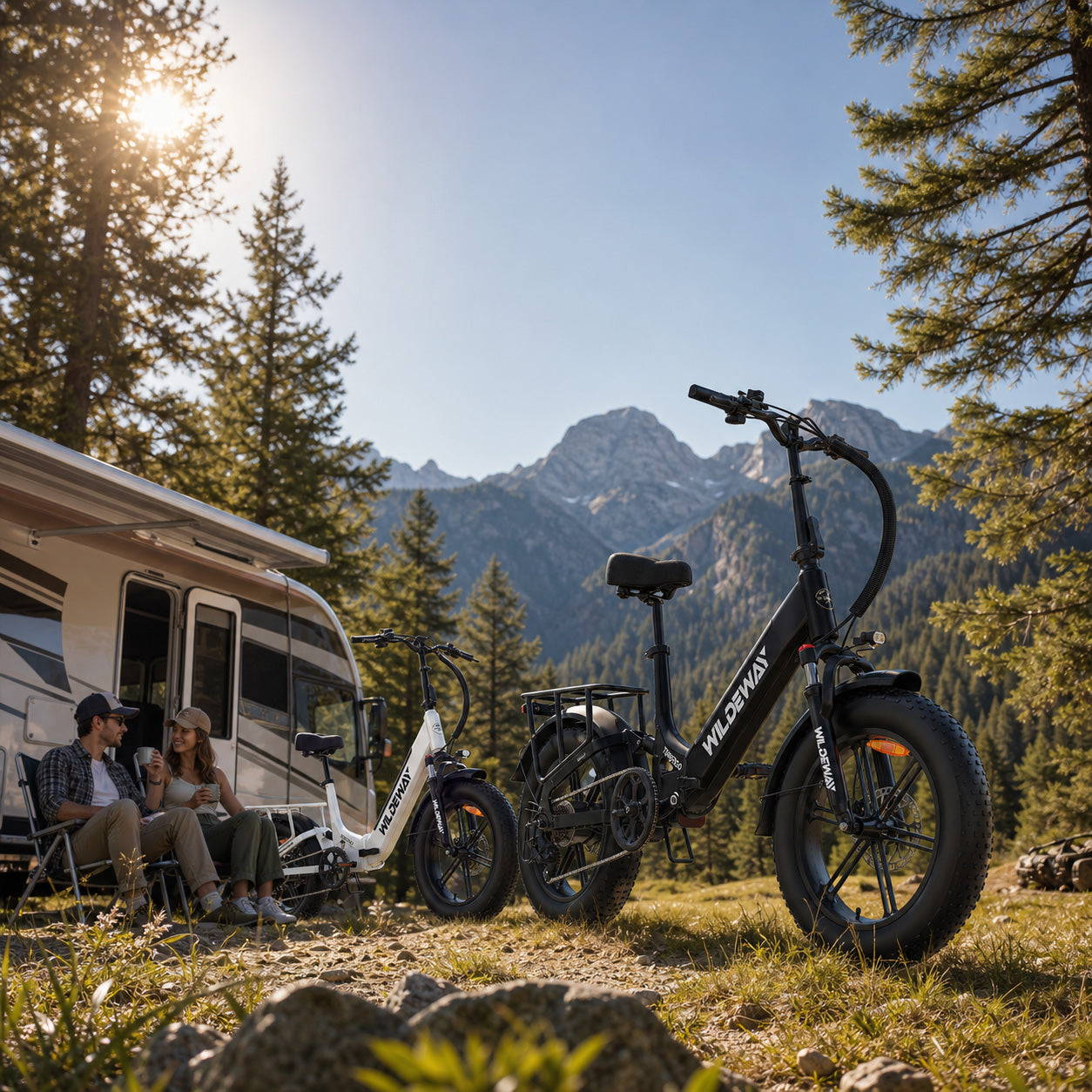 The all-new WILDEWAY Torpedo. All-terrain fat tires meets step-through comfort.
