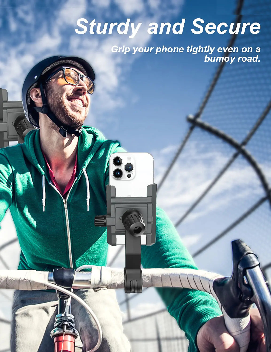 Electric bicycle mobile phone holder
